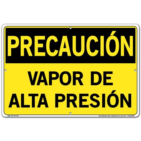 Vestil Aluminum Sign, 12-1/2" Height, 18-1/2" Width, Aluminum, Rectangle, Spanish SI-C-40-D-AL-040-S